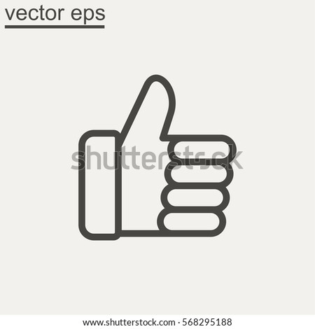 thumb up vector icon, succes symbol vector eps