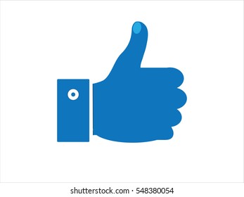 Thumb Up vector icon.cobalt color, rounded angles, white background.
