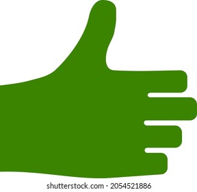 Sube la ilustración vectorial. Ilustración plana de diseño icónico del pulgar hacia arriba, aislado en un fondo blanco.