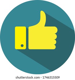 Thumb up vector logo icon. Like round simple isolated sign symbol.