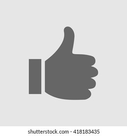 Thumb up vector logo icon. Like  simple isolated sign symbol. Thumbs up.