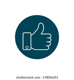 Thumb up vector logo icon. Like round simple isolated sign symbol.