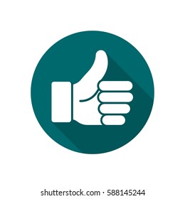 Thumb up vector logo icon. Like round simple isolated sign symbol.