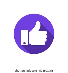 Thumb up vector logo icon. Like round simple isolated sign symbol.