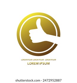 thumb up vector logo, isolated on white background.
