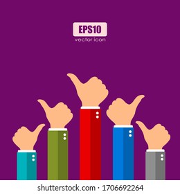 Thumb up vector poster, great work success concept