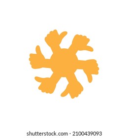 thumb vector, six thumbs circle sign
