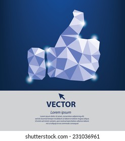 Thumb up vector. Social media concept.