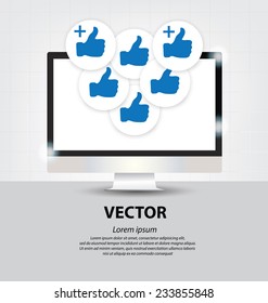 Thumb up vector. Social media concept.
