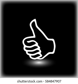 Thumb up web icon. Logo illustration