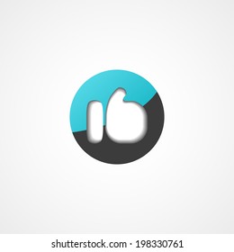 Thumb up web icon on white background