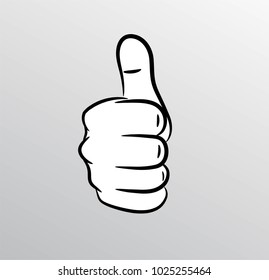 Thumb of white hand isolated