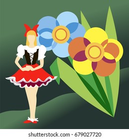 Thumbelina, isolated, vector