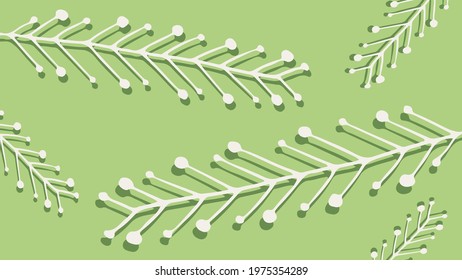 Thumbnail background with hand-drawn fir in green and white colors
