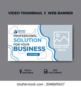 Thumbnail design for any videos. Editable video thumbnail and web banner for live workshop business template. Video cover photo for social media