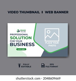 Thumbnail design for any videos. Editable video thumbnail and web banner for live workshop business template. Video cover photo for social media