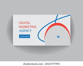 Thumbnail design creative banner templates for marketing, digital, agency, corporate, business, 