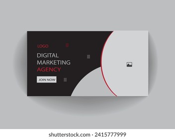 Thumbnail design creative banner templates for marketing, digital, agency, corporate, business, 