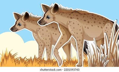 Thumbnail design with hyena illustration