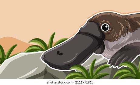 Thumbnail Design with Platypus animal illustration