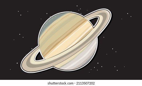 Thumbnail design with Saturn planet in space illustration
