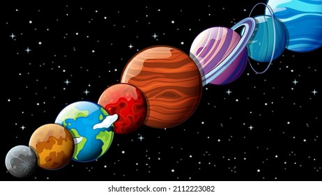Thumbnail design with solar system illustration