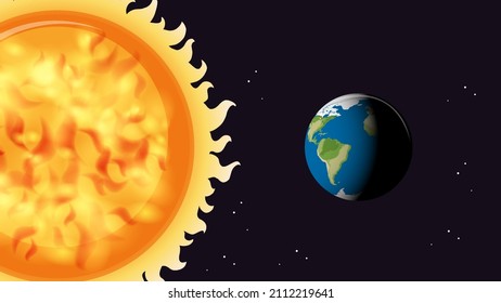 Thumbnail design with Sun and Earth illustration