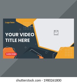 Thumbnail design template. Professional video thumbnail design, layout  shapes and Memphis