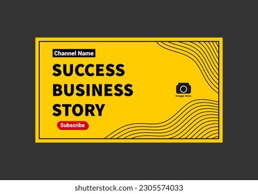 thumbnail design template with yellow color background.