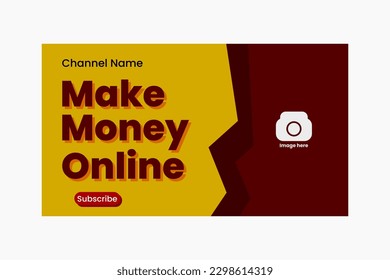 thumbnail design template with yellow and red color.