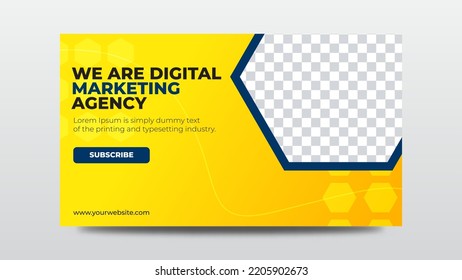 Thumbnail design for your videos. Video thumbnail and web banner template for live workshop business and channel. Video cover picture for social media.Vector editable