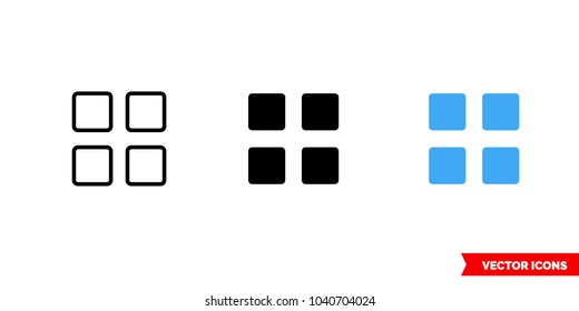 Thumbnail icon of 3 types: color, black and white, outline. Isolated vector sign symbol.