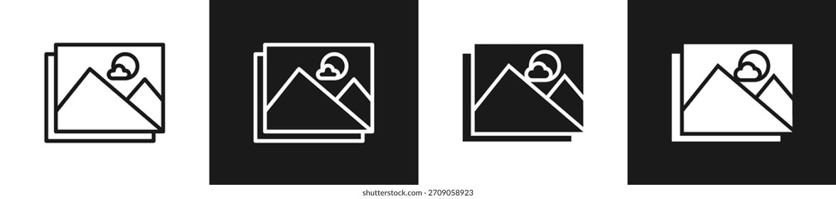 Vorschaubild Linie N Glyphe-Stil auf weißem und schwarzem Hintergrund