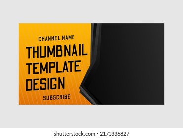 Thumbnail template design with yellow and black color. 