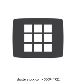  Thumbnails grid icon. Gallery view option symbol. Classic flat icon. Vector. gray icon.