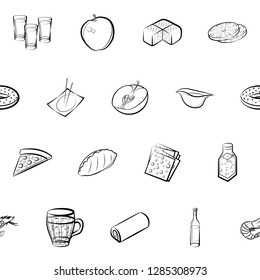 Thumbnails set. Background for printing, design, web. Usable as icons. Seamless. Monochrome binary, black and white.