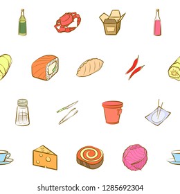 Thumbnails set. Background for printing, design, web. Usable as icons. Seamless. Colored.