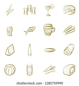 Thumbnails set. Background for printing, design, web. Usable as icons. Binary color.