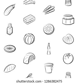 Thumbnails set. Background for printing, design, web. Usable as icons. Seamless. Monochrome binary, black and white.