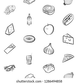 Thumbnails set. Background for printing, design, web. Usable as icons. Seamless. Monochrome binary, black and white.