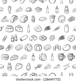Thumbnails set. Background for printing, design, web. Usable as icons. Seamless. Monochrome binary, black and white.