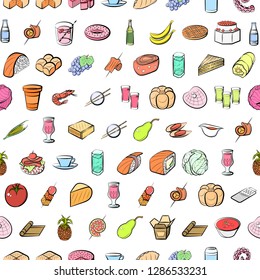 Thumbnails set. Background for printing, design, web. Usable as icons. Seamless. Colored.