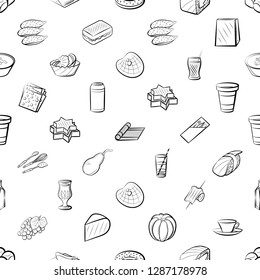 Thumbnails set. Background for printing, design, web. Usable as icons. Seamless. Monochrome binary, black and white.