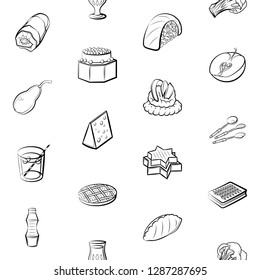 Thumbnails set. Background for printing, design, web. Usable as icons. Seamless. Monochrome binary, black and white.
