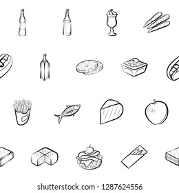 Thumbnails set. Background for printing, design, web. Usable as icons. Seamless. Monochrome binary, black and white.