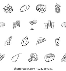 Thumbnails set. Background for printing, design, web. Usable as icons. Seamless. Monochrome binary, black and white.