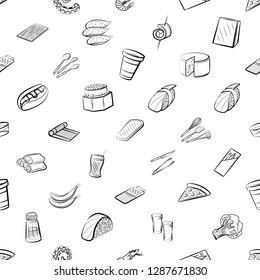 Thumbnails set. Background for printing, design, web. Usable as icons. Seamless. Monochrome binary, black and white.