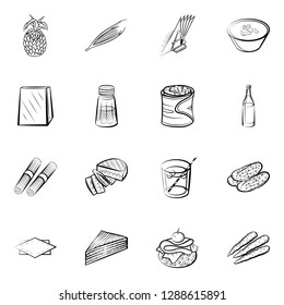 Thumbnails set. Background for printing, design, web. Usable as icons. Monochrome binary, black and white.