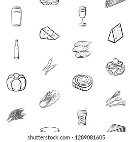 Thumbnails set. Background for printing, design, web. Usable as icons. Seamless. Monochrome binary, black and white.