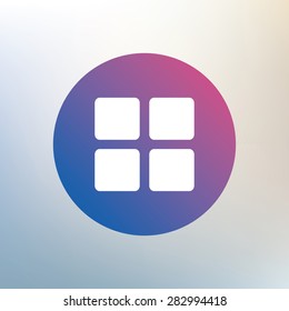 Thumbnails sign icon. Gallery view option symbol. Icon on blurred background. Vector